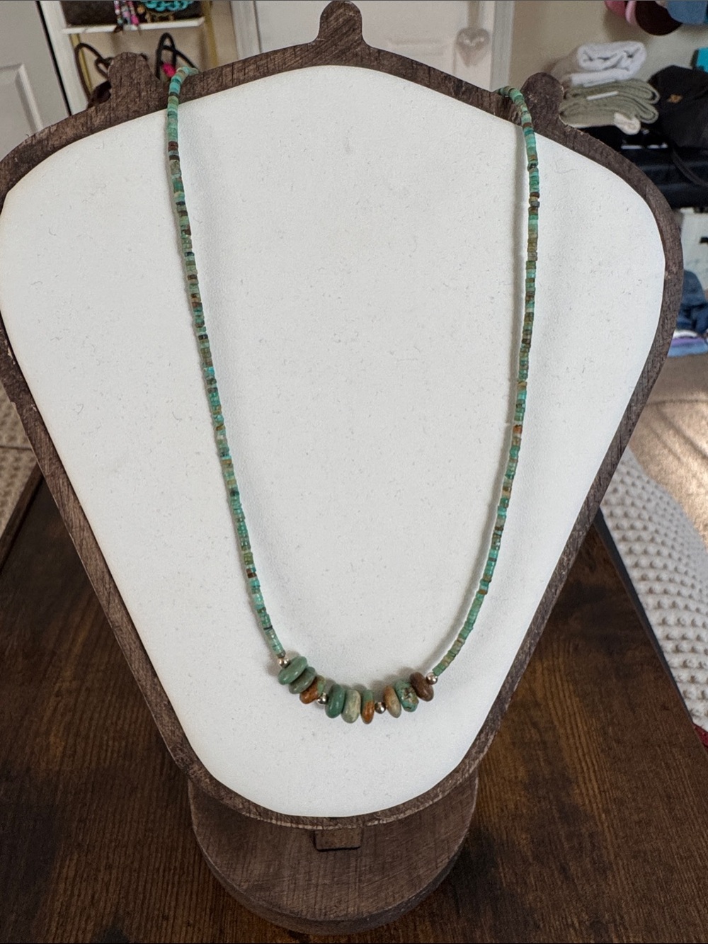 Turquoise Beaded Necklace with Natural Accent Beads